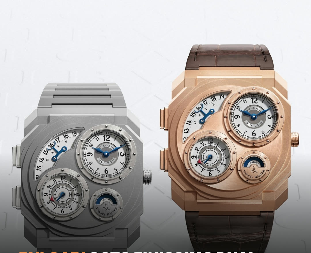 Bulgari Octo Finissimo Dual Time x Vianney Halter in titanium and rose gold