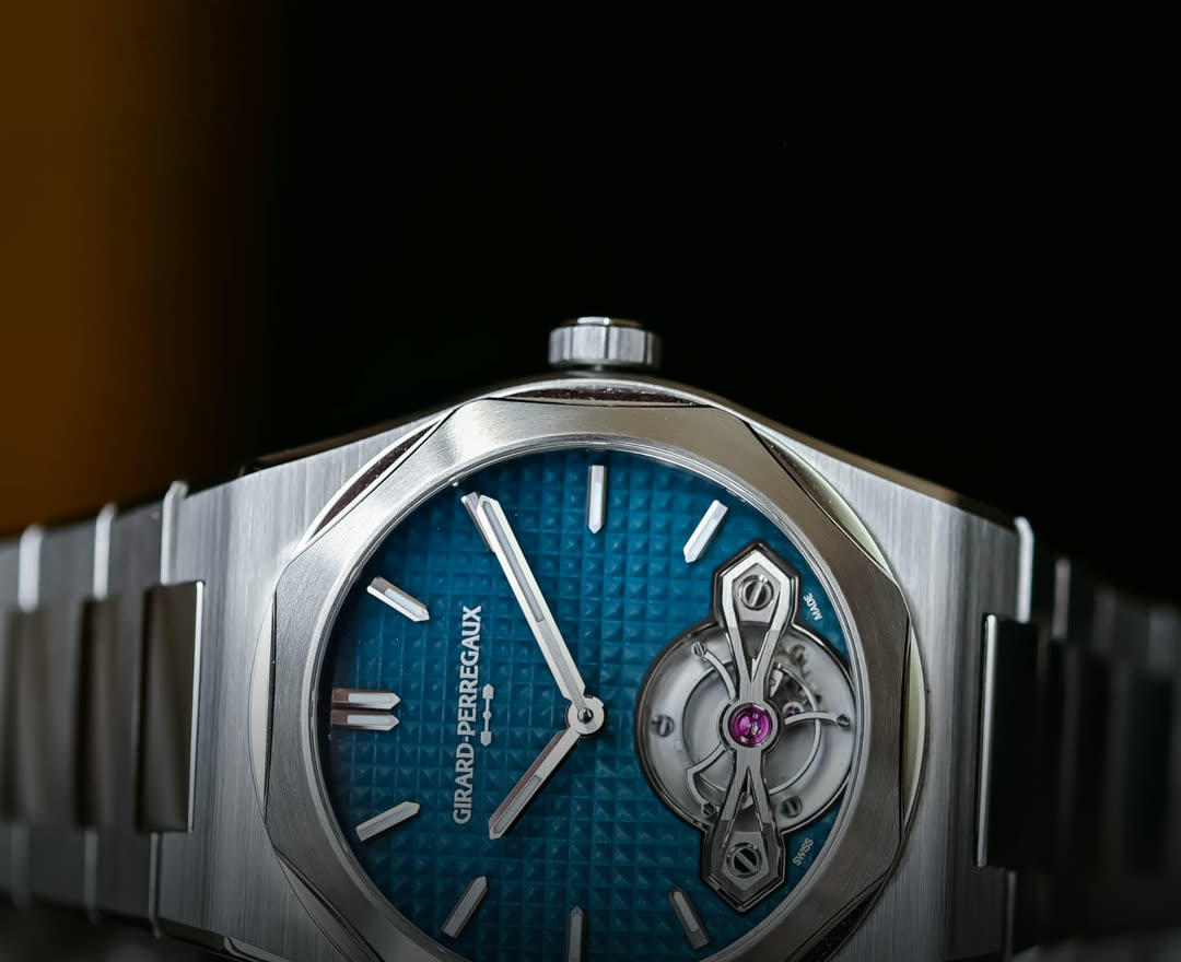 Girard-Perregaux Laureato Fifty Tourbillon with blue Grand Feu enamel dial