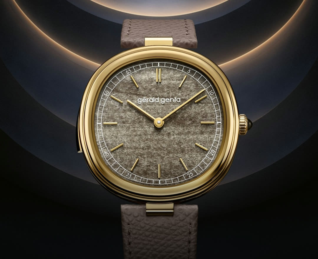 Gerald Genta Geneva Minute Repeater Golden Obsidian with golden-brown obsidian dial