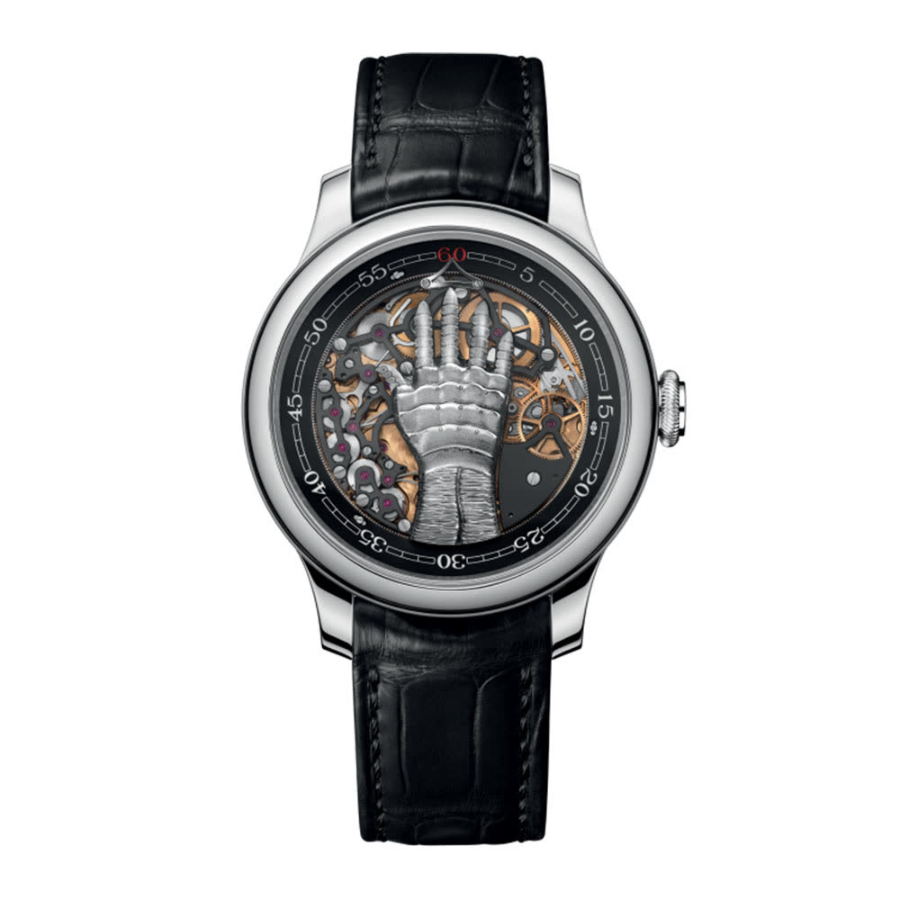 F.P. Journe FFC watch showing a sculpted hand that indicates the hours with its fingers