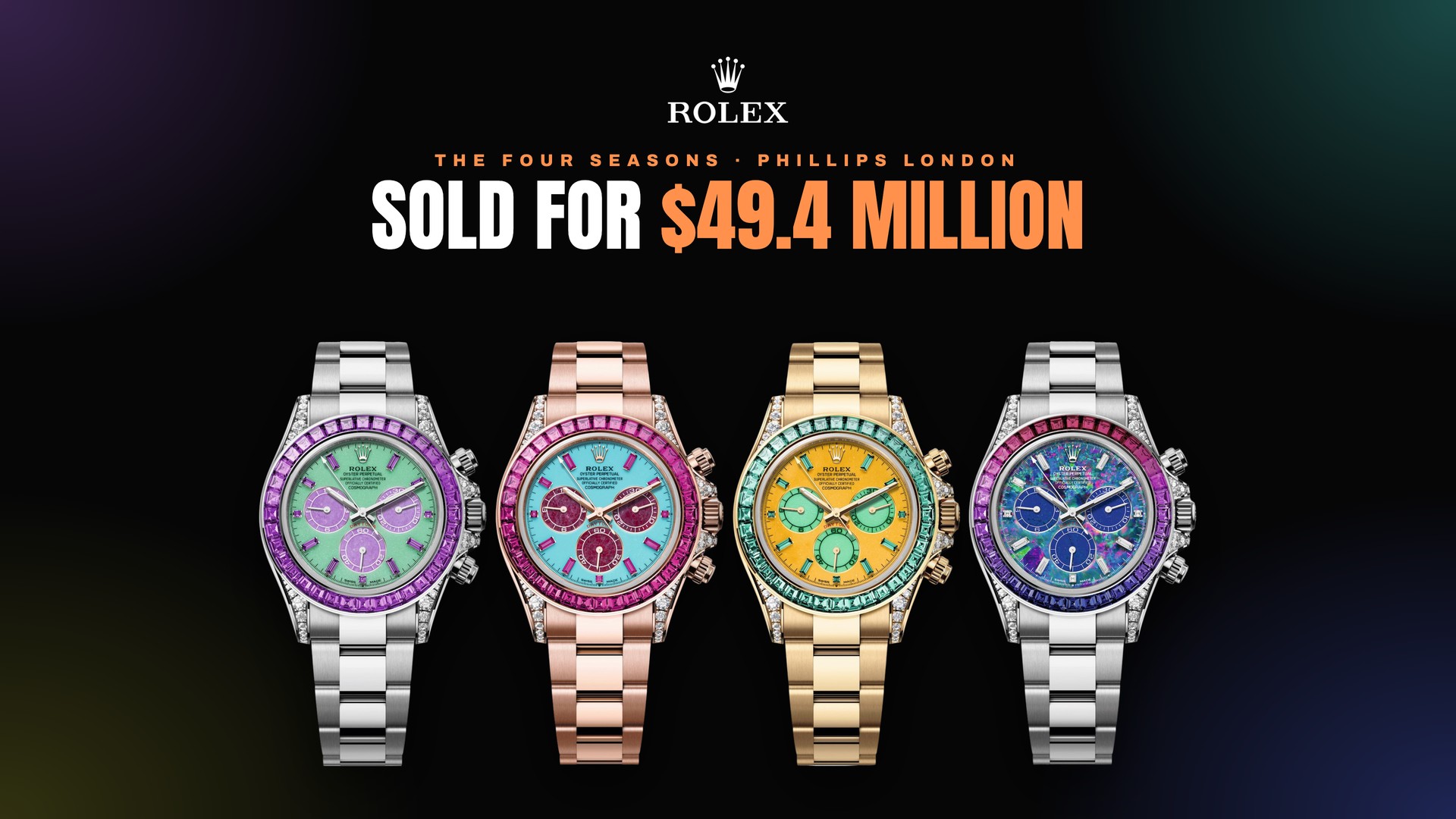 Rolex “Four Seasons” Daytonas Sell for $49.4 Million at Phillips London
