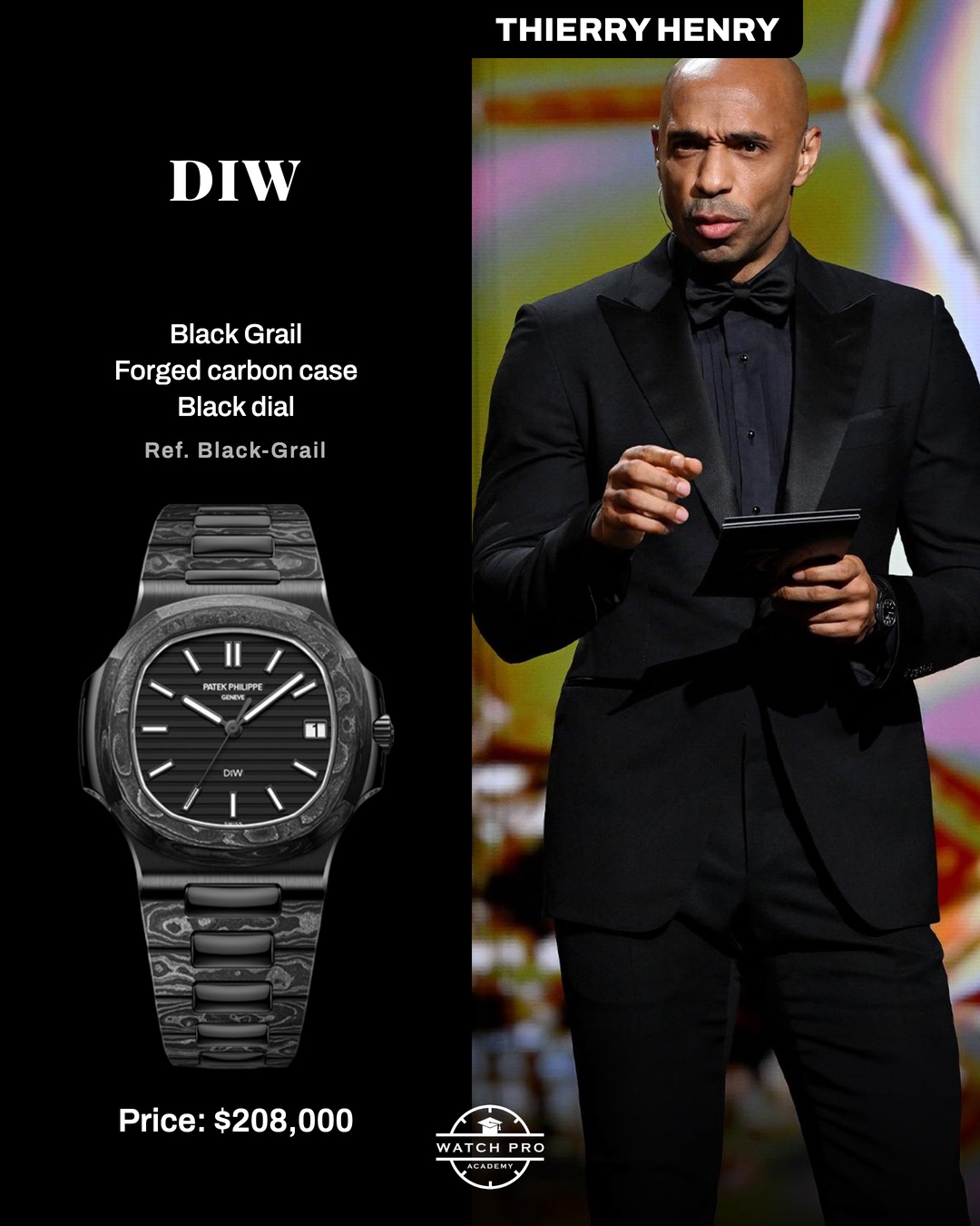 Thierry Henry wearing DiW Black Grail at Ballon d'Or 2026