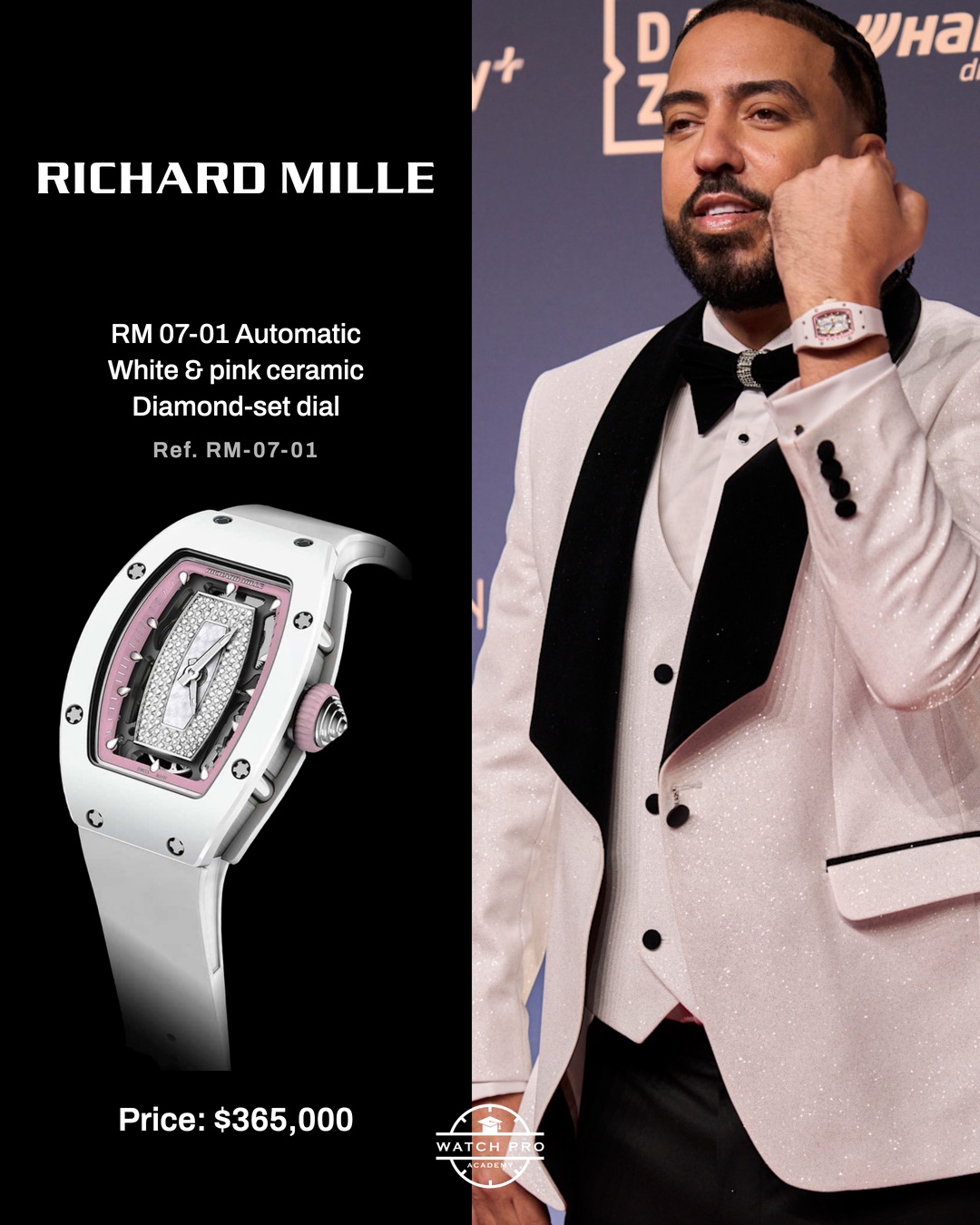 French Montana wearing Richard Mille RM 07-01 at Ballon d'Or 2026